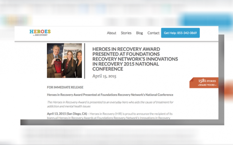 heroes in recovery award